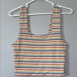 Rainbow Stripped Tank/Crop Top
